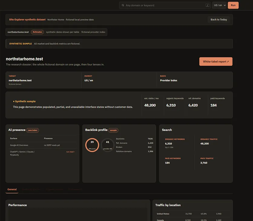 Old Page Explorer dashboard