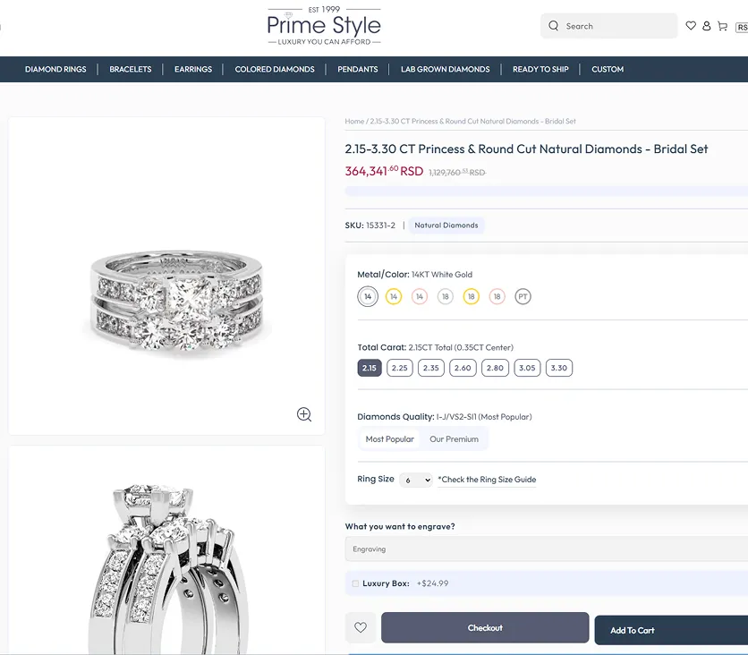 PrimeStyle new product page