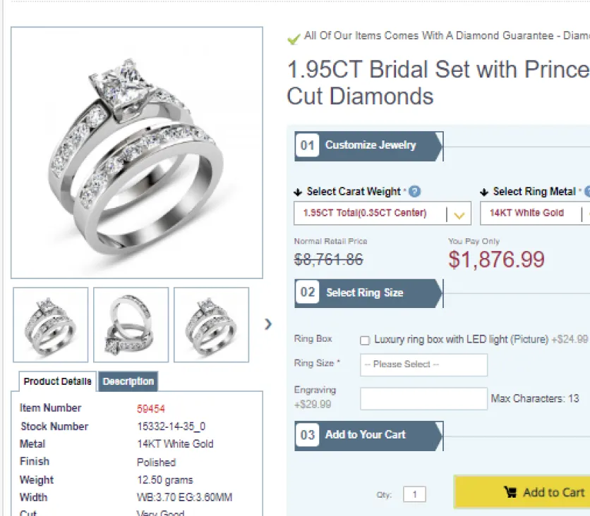 PrimeStyle old product page